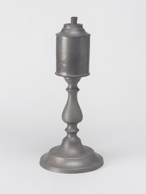 Smith & Co.. <em>Lamp</em>, ca. 1847-1849. Pewter, 8 1/2 x 3 3/4 x 3 3/4 in. (21.6 x 9.5 x 9.5 cm). Brooklyn Museum, Gift of Mrs. Samuel Doughty, 27.580a. Creative Commons-BY (Photo: Brooklyn Museum, 27.580a.jpg)
