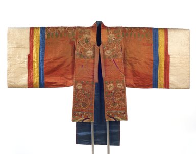  <em>Bride's Robe (Hwalot)</em>, 19th century. Embroidered silk panels, gold thread, paper lining, 71 x 6 x 48 in. (180.3 x 15.2 x 121.9 cm). Brooklyn Museum, Brooklyn Museum Collection, 27.977.4. Creative Commons-BY (Photo: , 27.977.4_front_PS11.jpg)