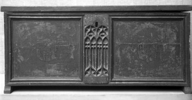  <em>Gothic Cassone</em>, early 16th century. Polychrome, 19 7/8 x 43 1/2 x 19 3/4 in. (50.5 x 110.5 x 50.2 cm). Brooklyn Museum, Gift of Frank L. Babbott, 28.287. Creative Commons-BY (Photo: Brooklyn Museum, 28.287_glass_bw.jpg)