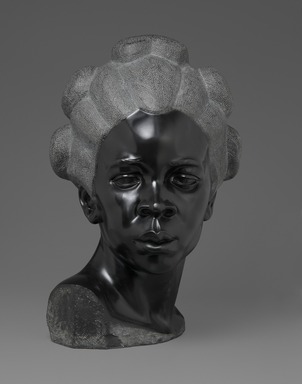 Malvina Hoffman (American, 1885–1966). <em>Martinique Woman</em>, 1928. Black metamorphic stone, 22 × 14 1/4 × 15 1/4 in., 158 lb. (55.9 × 36.2 × 38.7 cm, 71.67kg). Brooklyn Museum, Dick S. Ramsay Fund, 28.384. © artist or artist's estate (Photo: Brooklyn Museum, 28.384_front_PS2.jpg)