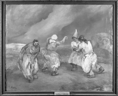 Evaristo Valle (Spanish, 1873-1951). <em>Carnavalada, Asturias</em>, 1922. Oil on canvas, 33 5/8 x 41 3/8 in. (85.4 x 105.1 cm). Brooklyn Museum, Gift of Mrs. S. A. Auchincloss, 28.72 (Photo: Brooklyn Museum, 28.72_acetate_bw.jpg)