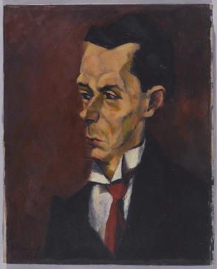 Lajos Tihanyi (Budapest, present–day Hungary (former Austro–Hungarian Empire), 1885 – 1938, Paris, France). <em>The Critic</em>, 1916. Oil on canvas, 20 1/8 x 16 3/8 in. (51.1 x 41.6 cm). Brooklyn Museum, Gift of the Right Reverend John Torok, D.D., 29.1302 (Photo: Brooklyn Museum, 29.1302_PS9.jpg)