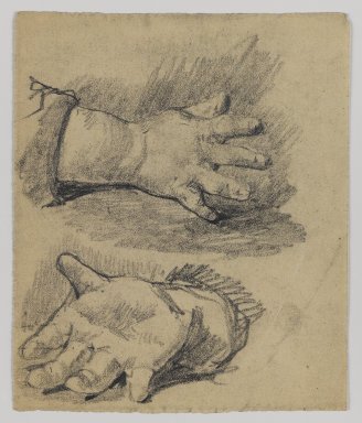 William Merritt Chase (American, 1849-1916). <em>[Untitled] (Study of Baby's Hands)</em>, n.d. Graphite on paper, Sheet: 5 1/16 x 4 3/16 in. (12.9 x 10.6 cm). Brooklyn Museum, Gift of Newhouse Galleries, Inc., 29.27.2 (Photo: Brooklyn Museum, 29.27.2_IMLS_PS4.jpg)