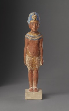  <em>Amarna King</em>, ca. 1352–1336 B.C.E. Limestone, pigment, gold leaf, 8 3/8 x 1 7/8 in. (21.3 x 4.8 cm). Brooklyn Museum, Gift of the Egypt Exploration Society, 29.34. Creative Commons-BY (Photo: Brooklyn Museum, 29.34_SL3.jpg)