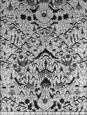  <em>Batik</em>. Cotton, 81 7/8 × 109 7/16 in. (208 × 278 cm). Brooklyn Museum, Gift of Mrs. Tassilio Adam, 30.1114. Creative Commons-BY (Photo: Brooklyn Museum, 30.1114_acetate_bw.jpg)