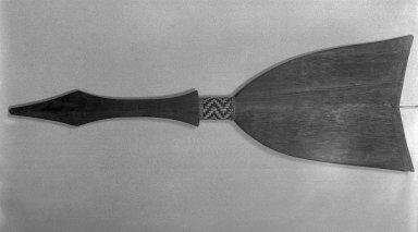 Kamaragoto. <em>War Club</em>, early 20th century. Wood, plant fiber, 23 × 7 3/4 × 1/2 in. (58.4 × 19.7 × 1.3 cm). Brooklyn Museum, Museum Expedition 1930, Robert B. Woodward Memorial Fund and the Museum Collection Fund, 30.1293. Creative Commons-BY (Photo: Brooklyn Museum, 30.1293_glass_bw.jpg)