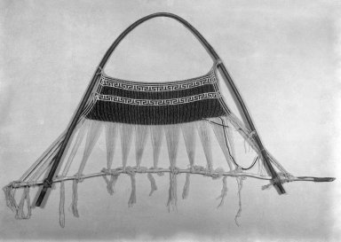 Arekuna (Taulipang). <em>Apron on Loom</em>, early 20th century. Wood, cotton, glass beads, 20 1/2 × 1 1/8 × 34 3/8 in. (52.1 × 2.9 × 87.3 cm). Brooklyn Museum, Museum Expedition 1930, Robert B. Woodward Memorial Fund and the Museum Collection Fund, 30.1358. Creative Commons-BY (Photo: Brooklyn Museum, 30.1358_glass_bw.jpg)