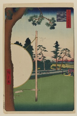 Utagawa Hiroshige (Japanese, 1797-1858). <em>Takata Riding Grounds, No. 115 from One Hundred Famous Views of Edo</em>, 2nd month of 1857. Woodblock print, sheet:  14 3/16 x 9 1/4 in.  (36.0 x 23.5 cm);. Brooklyn Museum, Gift of Anna Ferris, 30.1478.115 (Photo: Brooklyn Museum, 30.1478.115_PS20.jpg)