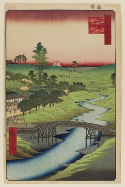 Utagawa Hiroshige (Japanese, 1797-1858). <em>Furukawa River, Hiroo, No. 22 in One Hundred Famous Views of Edo</em>, 7th month of 1856. Woodblock print, Image: 12 7/8 x 8 3/4 in. (32.7 x 22.2 cm). Brooklyn Museum, Gift of Anna Ferris, 30.1478.22 (Photo: Brooklyn Museum, 30.1478.22_PS20.jpg)