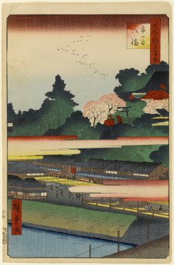 Utagawa Hiroshige (Ando) (Japanese, 1797-1858). <em>Ichigaya Hachiman Shrine, No. 41 in One Hundred Famous Views of Edo</em>, 10th month of 1858. Woodblock print, 14 3/16 x 9 5/16in. (36 x 23.7cm). Brooklyn Museum, Gift of Anna Ferris, 30.1478.41 (Photo: Brooklyn Museum, 30.1478.41_PS1.jpg)