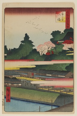 Utagawa Hiroshige (Japanese, 1797-1858). <em>Ichigaya Hachiman Shrine, No. 41 in One Hundred Famous Views of Edo</em>, 10th month of 1858. Woodblock print, 14 3/16 x 9 5/16in. (36 x 23.7cm). Brooklyn Museum, Gift of Anna Ferris, 30.1478.41 (Photo: Brooklyn Museum, 30.1478.41_PS20.jpg)