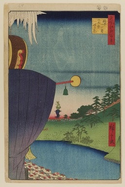 Utagawa Hiroshige (Japanese, 1797–1858). <em>Sanno Festival Procession at Kojimachi l-Chome, No. 51 from One Hundred Famous Views of Edo</em>, 7th month of 1856. Woodblock print, Sheet: 14 5/16 x 9 5/16 in. (36.4 x 23.7 cm). Brooklyn Museum, Gift of Anna Ferris, 30.1478.51 (Photo: Brooklyn Museum, 30.1478.51_PS20.jpg)