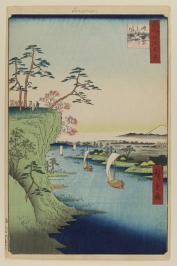 Utagawa Hiroshige (Japanese, 1797–1858). <em>View of Konodai and the Tone River, No. 95 from One Hundred Famous Views of Edo</em>, 5th month of 1856. Woodblock print, Sheet: 14 3/16 x 9 1/4 in. (36 x 23.5 cm). Brooklyn Museum, Gift of Anna Ferris, 30.1478.95 (Photo: Brooklyn Museum, 30.1478.95_PS20.jpg)
