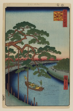 Utagawa Hiroshige (Japanese, 1797–1858). <em>Five Pines, Onagi Canal, No. 97 from One Hundred Famous Views of Edo</em>, 7th month of 1856. Woodblock print, Sheet: 14 3/16 x 9 1/4 in. (36 x 23.5 cm). Brooklyn Museum, Gift of Anna Ferris, 30.1478.97 (Photo: Brooklyn Museum, 30.1478.97_PS20.jpg)