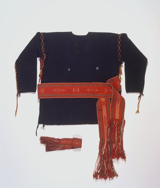 A:shiwi (Zuni Pueblo). <em>Belt</em>, late 19th century. Handspun commercial wool, commercial cotton, width: 4 1/8 in. (10.5 cm); length: 57 in. (144.8 cm). Brooklyn Museum, Estate of Stewart Culin, Museum Purchase, 30.803. Creative Commons-BY (Photo: , 30.799_30.804a-b_30.803.jpg)