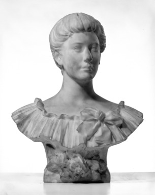 William Ordway Partridge (American, 1861–1930). <em>Portrait of Sarah Baker Hester</em>, 1905. Marble, 25 1/2 x 21 x 12 1/2 in. (64.8 x 53.3 x 31.8 cm). Brooklyn Museum, Gift of Mrs. Charles R. Baker, 30.923. Creative Commons-BY (Photo: Brooklyn Museum, 30.923_bw.jpg)