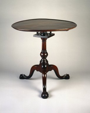  <em>Tripod Table</em>, ca. 1760. Cherry, 28 3/4 x 31 1/4 in.  (73.0 x 79.4 cm). Brooklyn Museum, Henry L. Batterman Fund and the Museum Collection Fund, 31.15. Creative Commons-BY (Photo: Brooklyn Museum, 31.15_SL1.jpg)