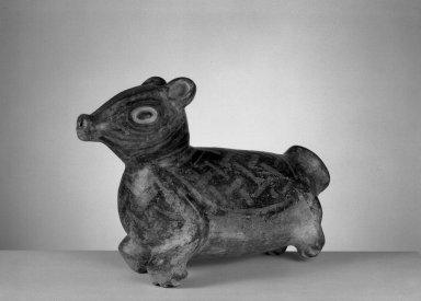  <em>Peccary Effigy Vessel</em>, 800–1200. Ceramic, pigment, 7 1/2 x 4 1/4 x 11 in. (19.1 x 10.8 x 27.9 cm). Brooklyn Museum, Gift of Mrs. Minor C. Keith in memory of her husband, 31.1685. Creative Commons-BY (Photo: Brooklyn Museum, 31.1685_acetate_bw.jpg)