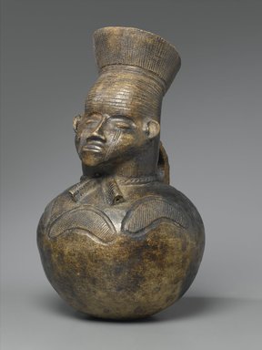 Mangbetu. <em>Anthropomorphic Pot</em>, early 20th century. Terracotta, 15 3/4 x 9 1/2 in. (40.0 x 24.0 cm). Brooklyn Museum, Museum Expedition 1931, Robert B. Woodward Memorial Fund, 31.1822. Creative Commons-BY (Photo: Brooklyn Museum, 31.1822_PS2.jpg)