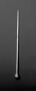 Mangbetu. <em>Hairpin</em>, 19th century. Ivory, 9 5/8 x 9/16in. (24.4 x 1.4cm). Brooklyn Museum, Museum Expedition 1931, Robert B. Woodward Memorial Fund, 31.2036.2. Creative Commons-BY (Photo: Brooklyn Museum, 31.2036.2_bw.jpg)