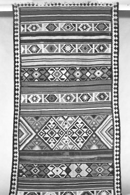  <em>Kilim Weave Rug</em>, Early 20th century. Tapestry, Old Dims: 151 x 63 in. (383.5 x 160 cm). Brooklyn Museum, Gift of Mrs. Walter Lincoln Tyler, 31.712. Creative Commons-BY (Photo: Brooklyn Museum, 31.712_bw.jpg)
