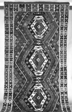  <em>Kilim Weave Rug</em>, 19th century. Tapestry, Other: 5 5/16 x 14 3/4 in. (13.6 x 37.5 cm). Brooklyn Museum, Gift of Mrs. Walter Lincoln Tyler, 31.715. Creative Commons-BY (Photo: Brooklyn Museum, 31.715_bw.jpg)