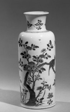  <em>Vase</em>, 1662–1722. Porcelain with cobalt-blue underglaze, 10 7/8 x 4 1/2 in. (27.6 x 11.5 cm). Brooklyn Museum, Gift of the executors of the Estate of Colonel Michael Friedsam, 32.1010. Creative Commons-BY (Photo: Brooklyn Museum, 32.1010_acetate_bw.jpg)