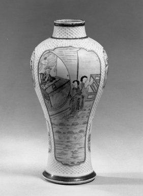  <em>Vase</em>, late 18th-early 19th century. Porcelain with famille rose decoration, 9 3/4 x 4 3/4 in. (24.8 x 12 cm). Brooklyn Museum, Gift of the executors of the Estate of Colonel Michael Friedsam, 32.1093. Creative Commons-BY (Photo: Brooklyn Museum, 32.1093_acetate_bw.jpg)