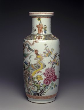  <em>Vase</em>, 1662–1772. Porcelain, overglaze enamel, 18 1/4 x 7 5/8 in. (46.4 x 19.4 cm). Brooklyn Museum, Gift of the executors of the Estate of Colonel Michael Friedsam, 32.1126. Creative Commons-BY (Photo: Brooklyn Museum, 32.1126_SL1.jpg)