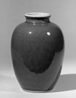  <em>Jar (Tan)</em>, 1723-1735. Porcelain with monochrome glaze, 7 x 4 15/16 in. (17.8 x 12.5 cm). Brooklyn Museum, Gift of the executors of the Estate of Colonel Michael Friedsam, 32.1197. Creative Commons-BY (Photo: Brooklyn Museum, 32.1197_acetate_bw.jpg)