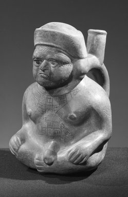 Moche. <em>Effigy Vessel</em>. Brooklyn Museum, Robert B. Woodward Memorial Fund, 32.1586. Creative Commons-BY (Photo: Brooklyn Museum, 32.1586_acetate_bw.jpg)