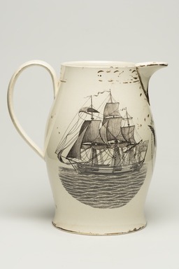  <em>Pitcher</em>, ca. 1815. Earthenware, 9 3/16 x 4 5/8 in. (23.3 x 11.7 cm). Brooklyn Museum, Gift of Mrs. William Broad, 32.189. Creative Commons-BY (Photo: Brooklyn Museum, 32.189_view01_PS11.jpg)