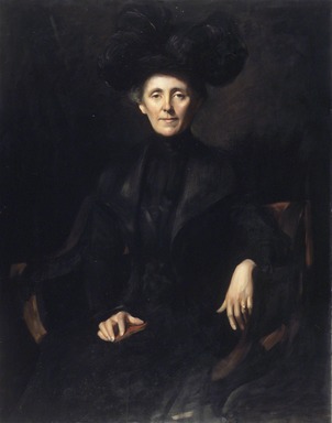 Emil Fuchs (American, born Austria, 1866-1929). <em>Lady in Black</em>, 1901. Oil on canvas, 46 15/16 × 36 15/16 in. (119.2 × 93.8 cm). Brooklyn Museum, Gift of the Estate of Emil Fuchs, 32.199.7 (Photo: Brooklyn Museum, 32.199.7.jpg)