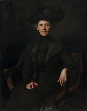 Emil Fuchs (American, born Austria, 1866–1929). <em>Lady in Black</em>, 1901. Oil on canvas, 46 15/16 × 36 15/16 in. (119.2 × 93.8 cm). Brooklyn Museum, Gift of the Estate of Emil Fuchs, 32.199.7 (Photo: Brooklyn Museum, 32.199.7_cropped_PS22.jpg)