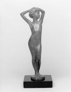 Emil Fuchs (American, born Austria, 1866–1929). <em>Age of Innocence</em>, 1913. Bronze on marble base, 9 3/4 x 3 1/2 x 3 1/2 in. (24.8 x 8.9 x 8.9 cm). Brooklyn Museum, Gift of the Estate of Emil Fuchs, 32.2092.15. Creative Commons-BY (Photo: Brooklyn Museum, 32.2092.15_bw.jpg)