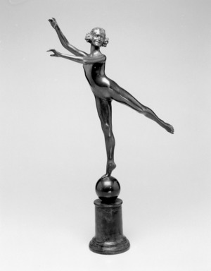 Emil Fuchs (American, born Austria, 1866–1929). <em>Arabesque</em>, 1922. Bronze, 22 9/16 x 13 7/8 x 4 1/8 in. (57.3 x 35.2 x 10.5 cm). Brooklyn Museum, Gift of the Estate of Emil Fuchs, 32.2092.29. Creative Commons-BY (Photo: Brooklyn Museum, 32.2092.29_bw.jpg)