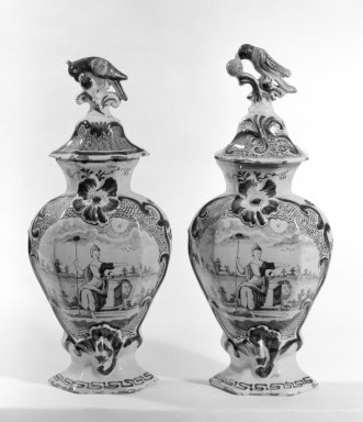  <em>Vase with Top</em>, 18th century. Earthenware Brooklyn Museum, Gift of Theodora Wilbour, 32.525.46c-d. Creative Commons-BY (Photo: , 32.525.46a-d_bw.jpg)