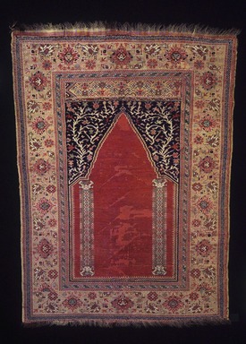  <em>Prayer Carpet</em>, 18th century. Wool, Old: 62 1/2 x 44 1/2 in. (158.8 x 113 cm). Brooklyn Museum, Gift of the executors of the Estate of Colonel Michael Friedsam, 32.546. Creative Commons-BY (Photo: Brooklyn Museum, 32.546_transp6370.jpg)