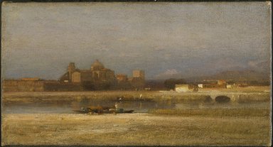 Samuel Colman (American, 1832–1920). <em>On the Viga, Outskirts of the City of Mexico</em>, 1892. Oil on canvas, 9 1/2 x 18 in. (24.2 x 45.7 cm). Brooklyn Museum, Gift of the executors of the Estate of Colonel Michael Friedsam, 32.797 (Photo: Brooklyn Museum, 32.797_SL1.jpg)