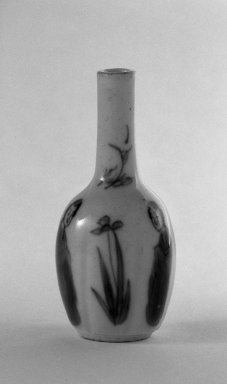  <em>Miniature Vase with Convex Base</em>, 1821-1850. Porcelain, blue underglaze, 2 1/2 x 1 1/8 in. (6.3 x 2.8 cm). Brooklyn Museum, Gift of the executors of the Estate of Colonel Michael Friedsam, 32.990. Creative Commons-BY (Photo: Brooklyn Museum, 32.990_bw.jpg)