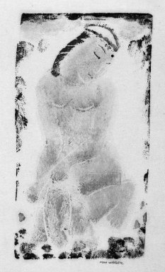Max Weber (American, born Russia, 1881-1961). <em>Nude</em>, n.d. Woodcut printed in color, 5 1/4 x 2 7/8 in. (13.4 x 7.3 cm). Brooklyn Museum, Frank Sherman Benson Fund, 33.157 (Photo: Brooklyn Museum, 33.157_bw.jpg)