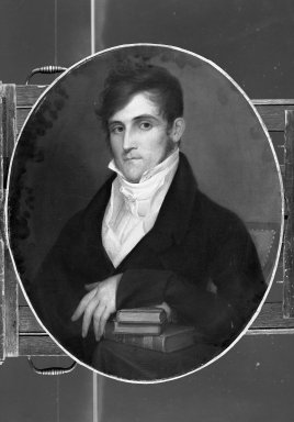 Attributed to William Jewett (American, 1792-1874). <em>Portrait of a Man</em>, ca. 1820. Oil on canvas, 28 3/8 x 23 7/16 in. (72.1 x 59.5 cm). Brooklyn Museum, Bequest of Carll H. de Silver, 33.251 (Photo: Brooklyn Museum, 33.251_acetate_bw.jpg)