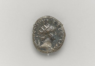 Greek or Roman. <em></em>, 64 C.E. Silver, 1 1/8 × 11/16 × 1/8 × 1 1/8 in. (2.9 × 1.7 × 0.3 × 2.9 cm). Brooklyn Museum, Charles Edwin Wilbour Fund, 33.417.7. Creative Commons-BY (Photo: Brooklyn Museum, 33.417.7.at_front_PS1.jpg)