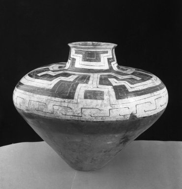 Conibo. <em>Large Chicha Jar</em>. Ceramic, pigments, 20 7/8 x 8 11/16 in. (53 x 22 cm). Brooklyn Museum, Museum Expedition 1933, Purchased with funds given by Jesse Metcalf, 33.677. Creative Commons-BY (Photo: Brooklyn Museum, 33.677_glass_bw.jpg)