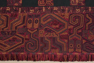 Paracas Necropolis "linear". <em>Mantle</em>, 100 B.C.E.–100 C.E. Camelid fiber, 105 1/8 x 51 15/16 in. (267 x 131.9 cm). Brooklyn Museum, Alfred W. Jenkins Fund, 34.1554. Creative Commons-BY (Photo: , 34.1554_detail01_PS11.jpg)