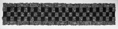 Proto-Nasca. <em>Headcloth or Turban</em>, 100-600 C.E. Camelid fiber, 78 3/8 x 15 3/4 in.  (199 x 40 cm). Brooklyn Museum, Alfred W. Jenkins Fund, 34.1587. Creative Commons-BY (Photo: Brooklyn Museum, 34.1587_acetate_bw.jpg)