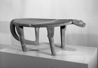  <em>Very Large Metate</em>, 1000-1500. Volcanic stone, 17 15/16 x 49 13/16 x 23 11/16 in.  (45.5 x 126.5 x 60.2 cm). Brooklyn Museum, Alfred W. Jenkins Fund, 34.5316. Creative Commons-BY (Photo: Brooklyn Museum, 34.5316_acetate_bw.jpg)
