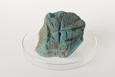  <em>Lump of Egyptian Green Frit</em>, ca. 1352-1336 B.C.E. Egyptian green pigment, 2.75 x 4.25 x 3 5/8 in. (7x10.8x 9.2 cm). Brooklyn Museum, Gift of the Egypt Exploration Society, 34.6048b. Creative Commons-BY (Photo: Brooklyn Museum, 34.6048b_overall_PS20.jpg)