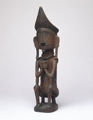  <em>Ancestor Figure (Adu Bihara)</em>, early 20th century. Wood, pigment, 8 7/8 x 2 3/8 x 2 1/4 in. (22.5 x 6 x 5.7 cm). Brooklyn Museum, George C. Brackett Fund, 34.6075. Creative Commons-BY (Photo: Brooklyn Museum, 34.6075_SL1.jpg)