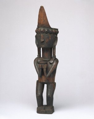  <em>Ancestor Figure (Adu Bihara)</em>, early 20th century. Wood, pigment, 10 1/8 x 2 3/8 x 2 1/2 in. (25.7 x 6 x 6.4 cm). Brooklyn Museum, George C. Brackett Fund, 34.6076. Creative Commons-BY (Photo: Brooklyn Museum, 34.6076_SL1.jpg)